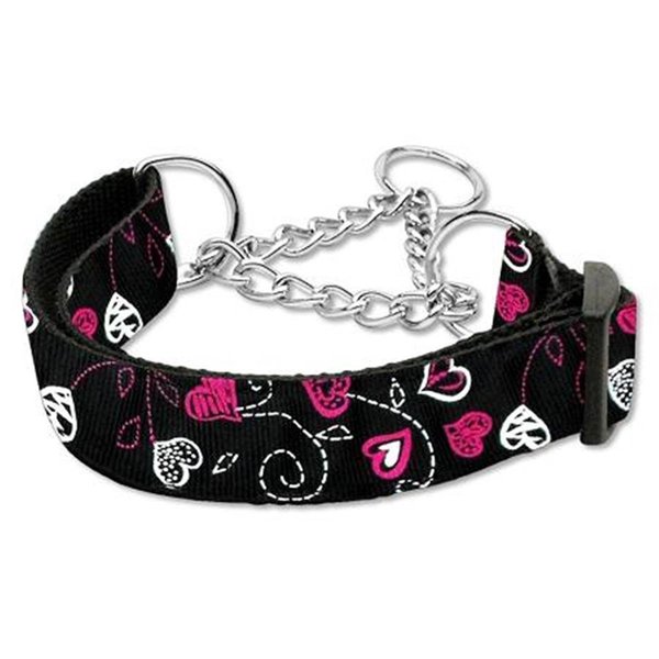 Unconditional Love Crazy Hearts Nylon Collars Martingale Black Large UN805065